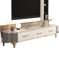Table basse en pierre de luxe légère 2024 et combinaison de meuble TV ovale moderne, mobilier simple pour petits appartements