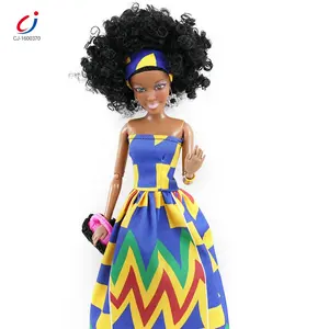 Chengji – jouet de mode fille en silicone noir poupées africaines pour enfants avec 4 styles