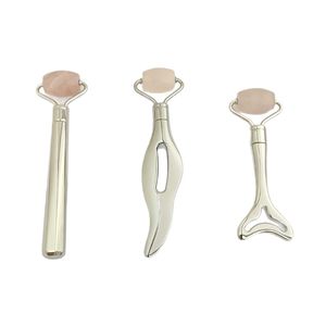 Rouleau de jade à double tête, cuillère à maquillage pour le <span class=keywords><strong>visage</strong></span>, spatule cosmétique en métal pour le soin de la peau et le <span class=keywords><strong>massage</strong></span> facial - Product Image 5