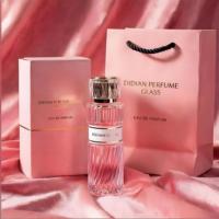 Vente en gros d'usine, flacon de parfum en verre transparent avec étiquette personnalisée, 100 ml, 50 ml, flacon en verre vide avec boîte en tube de papier et sac pour femmes