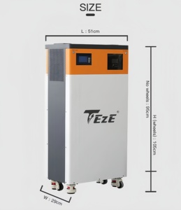 Điện tường 48V 51.2V pin lithium 200AH 280ah 306ah 314ah LiFePO4 Pin 10kwh/15kwh được xây dựng trong 5KW biến tần hom Ess - Product Image 3