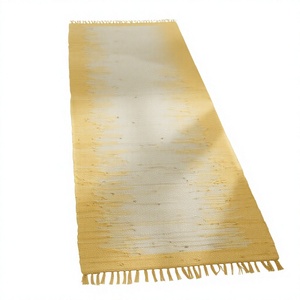 Bohemian Flat <b>Weave</b> Cotton Striped Non-Slip Eco-Friendly Waterproof Reversible Rectangle Area Rag Rug Hallway Runner Fringes - Product Image 1