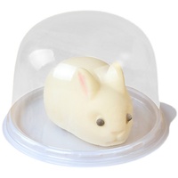 Demi-cercle transparent pâte française mousse gâteau boîte d'emballage dessin animé pièces à dessert boîte d'emballage plateau inférieur
