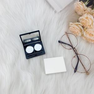 Double Compartment <b>Mirrored</b> <b>Square</b> Eyeshadow Lipstick Sample Box 26mm Inner Diameter Pressure Plate With Cover - Product Image 3