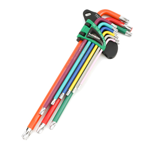Meilleures ventes 2023, jeu de clés <span class=keywords><strong>Torx</strong></span> électrophorétiques colorées en CR-V, 9 pièces, clé Allen, clé à douille extra longue, bras court, métrique, OEM, bricolage - Product Image 4