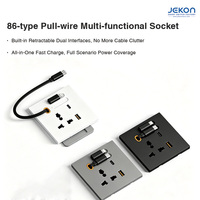 Prise murale intelligente rétractable à double câble, charge rapide universelle QC PD tout-en-un pour la maison, l'hôtel et l'usage commercial