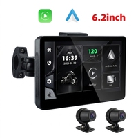 Layar CarPlay Motor Anti Air IP67 6.2'' Portabel 1000NIT Kecerahan Tinggi dengan GPS Eksternal untuk Moto Carplay
