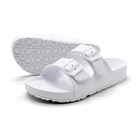 Sandales personnalisées Bosirui en PVC noir pour hommes, design à bout ouvert avec deux brides, collection printemps, OEM, logo personnalisé