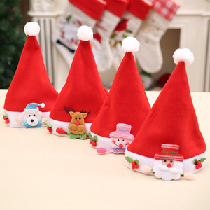 Red Children phim hoạt hình Santa hat trang trí Giáng sinh và đồ dùng tiệc - Product Image 3