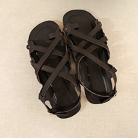 Sandales plates de luxe pour femmes, style gladiateur romain, en cuir véritable, légères et respirantes