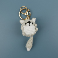 Porte-clés chien au crochet fait main, breloque mignonne pour sac à dos, breloque pour rétroviseur de voiture, cadeau pour les amoureux des chiens