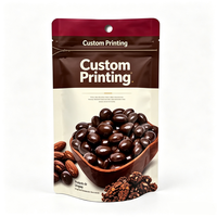 Sachet en plastique PE noir irrégulier imprimé sur mesure, 60 ml, avec trou de suspension et fermeture éclair, pour aliments pour bébés, fruits confits et snacks