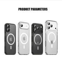 Casing ponsel iPhone 17 Pro Max transparan, casing ponsel bening magnetik, casing TPU lembut Matte PC untuk iPhone 17 Air