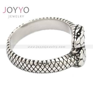 24K oro reale placcato No dissolvenza Punk antico anello di serpente regolabile in acciaio inox soldato moda uomo donne gioielli anello - Product Image 4