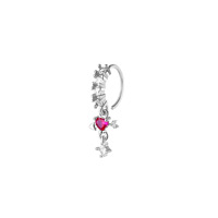 Anneau de nez en cuivre avec zircon, motif fleur cœur, piercing corporel unisexe tendance