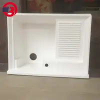 Ghiacciaio bianco acrilico pietra lavabo per il bagno vasca lavanderia