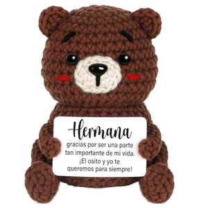 Oso de Peluche Hecho a Mano, Muñeco de Peluche <span class=keywords><strong>Hermana</strong></span> Blessing, Regalo Personalizable, Ideal como Regalo de <span class=keywords><strong>Cumpleaños</strong></span> para una <span class=keywords><strong>Hermana</strong></span> - Product Image 1