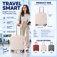 Valise à coque rigide légère OEM ODM en gros avec rayures verticales et 4 roues pour les voyages en avion