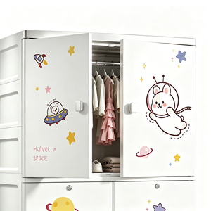Armadio in Plastica per Bambini con Disegno Coniglietto, Mobile Multi-Cassetto per Vestiti e Giocattoli, per Camera da Letto e Soggiorno - Product Image 3