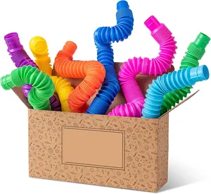 Amazon enfants et adultes plastique amusant Fidget Pop Tube Jouets sans BPA sensoriel TDAH Fidget Pipe Outils sensoriels Jouets
