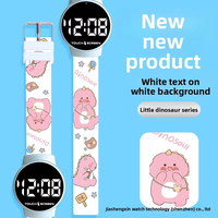 Jam Tangan Digital Plastik LED Minimalis Desain Kreatif Motif Kartun Baru 2026 untuk Pelajar Anak-anak Unisex Laki-laki Perempuan