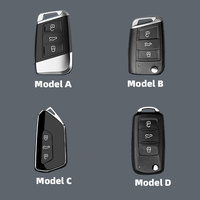 Pour VW Volkswagen Golf 8 Mk8 GTI GTD R ID3 ID4 2023 Décoration En Cuir Clé De Voiture Cas Fob Titulaire Couverture Garniture De Voiture Accessoires