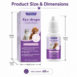 Gouttes oculaires professionnelles Zourunan pour chiens <span class=keywords><strong>et</strong></span> chats : apaisent les rougeurs, les démangeaisons, éliminent les taches de larmes, OEM, marque privée, vente en gros - Product Image 4
