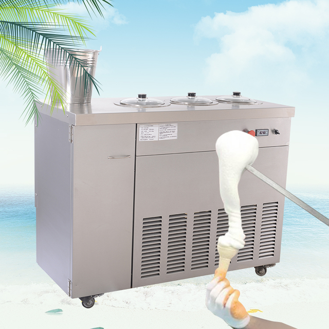 3 Tanks Turkish Ice Cream Machine New 220V with Yogurt & Ice Cream Syrup Compatibility