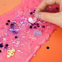 Slime Kristal Pink Tema Balet dengan Glitter Emas dan Aksesoris, Mainan Sensorik DIY untuk Anak, Hadiah Pesta