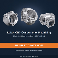 Composants de robotisierung sur mesure usinés CNC, fournisseur OEM JRD Precision, précision 0,01 mm, ISO 9001, fraisage 5 axes, 6061 7075 pour l'usinage
