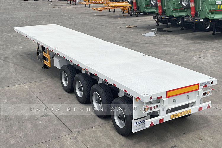 4軸40フィート50トンフラットベッドセミトレーラーコンテナフラット
