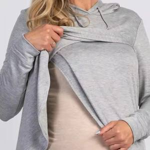 <span class=keywords><strong>Mama</strong></span> Maternité Femmes Pull Confortable Léger Terry À Manches Longues Vêtements De <span class=keywords><strong>Grossesse</strong></span> Personnalisé Allaitement Allaitement À Capuche - Product Image 6