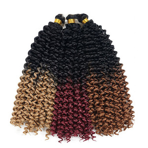 Water Wave Passion Twist Crochet Hair Braid Ombre Color Passion Twist Trenzas Extensiones de cabello sintético de ganchillo - Product Image 1