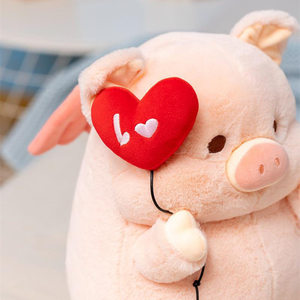 Peluche de Cerdito Adorable de 20cm/30cm/40cm/50cm con Diseño de Corazón, Juguete de Peluche para Niñas, Regalos de San Valentín y Cumpleaños - Product Image 4