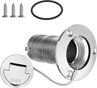 Raccord traversant de coque en acier inoxydable 316 poli miroir avec petit couvercle rabattable pour remplissage de pont, entrée d'eau et remplissage de carburant pour yachts et VR