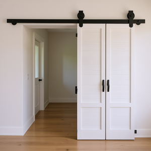Kit de quincaillerie pour porte coulissante pliante de style fermier, 52 pouces, pour deux portes de 24 pouces, usage intérieur - Product Image 3
