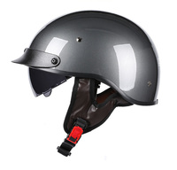 Casque ouvert vintage pour moto, demi-casque avec visière solaire intégrée, coque ABS, équipement de conduite estival pour cruiser et chopper