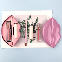 Coffret cadeau de rouge à lèvres mat de haute qualité LASTROSE |   Ensemble de 3 pièces : Rouge à lèvres, brillant à lèvres et crayon à lèvres en boîte métallique, 27 couleurs, végétalien