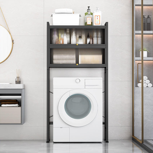 خزانة تخزين عملية عالية الجودة فوق المرحاض بطبقتين، منظم حمام معدني موفر للمساحة لتخزين مستلزمات الحمام - Product Image 2