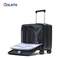 2024 dernière 18 pouces cabine équipage valise d'embarquement pilotes 4 roues fermeture à glissière Spinner roulette PP/aluminium étui de voyage sac