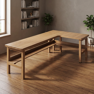 Modern Solid Wood <b>L</b>-<b>Shaped</b> Executive <b>Desk</b> with Spacious Work Surface for <b>Office</b> Home Study Manager - Product Image 4