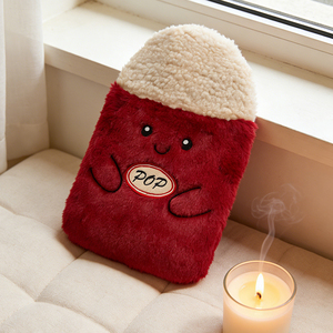 Nouvelles arrivées : Bouillottes en caoutchouc 1L et 2L avec housse en peluche Pop Corn pour la thérapie par la chaleur - Product Image 3