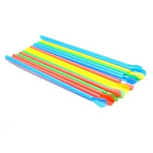 Pajitas de Plástico Ecológicas de Alta Calidad con Forma de Cuchara para Bebidas, Nuevas - Product Image 1