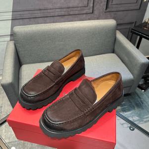 Zapatos de Hombre de Alta Calidad, Suela Gruesa Dentada, Antideslizante de Goma, Amortiguación de Alta Elasticidad, <span class=keywords><strong>Hebilla</strong></span> Clásica Tipo Penny, Ferragamos - Product Image 3