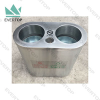 SD-10 106L Airport Mall Bacs de tri des déchets Poubelle de recyclage pour aéroport Poubelle intérieure de recyclage en acier inoxydable Poubelle double