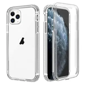 Wholesale Soft TPU Hard PC Dual Layer Protection Cell Phone Case with Built-In Screen Protector Phone Case for Iphone 11