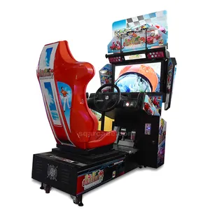 Outrun-simulador de juego de conducción operado por monedas, máquina de juego arcade de carreras con pantalla LCD de 32 bits, simulador de carreras con motor, novedad de 90%