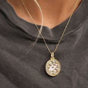 Pearl nel yaz takısı sedef açacağı ay ve yıldız madalyon kolye kolye - Product Image 3