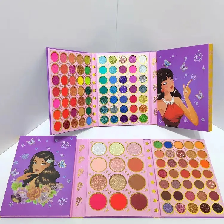 117 warna Eye Art buah tahan air kustom kemasan Makeup palet kualitas tinggi stok tersedia Eyeshadow Makeup palet Eye Shadow kering