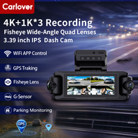 Caméra embarquée 4K 4 canaux avec GPS, surveillance de stationnement 24h/24, vision nocturne haute définition, enregistreur vidéo WiFi, angle 360° et contrôle par application